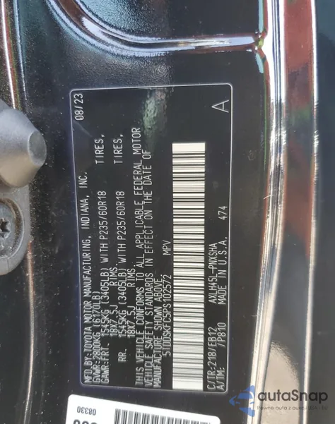 2023 Toyota Sienna Xse z USA, uszkodzony, nr VIN 5TDDSKFC5PS102572